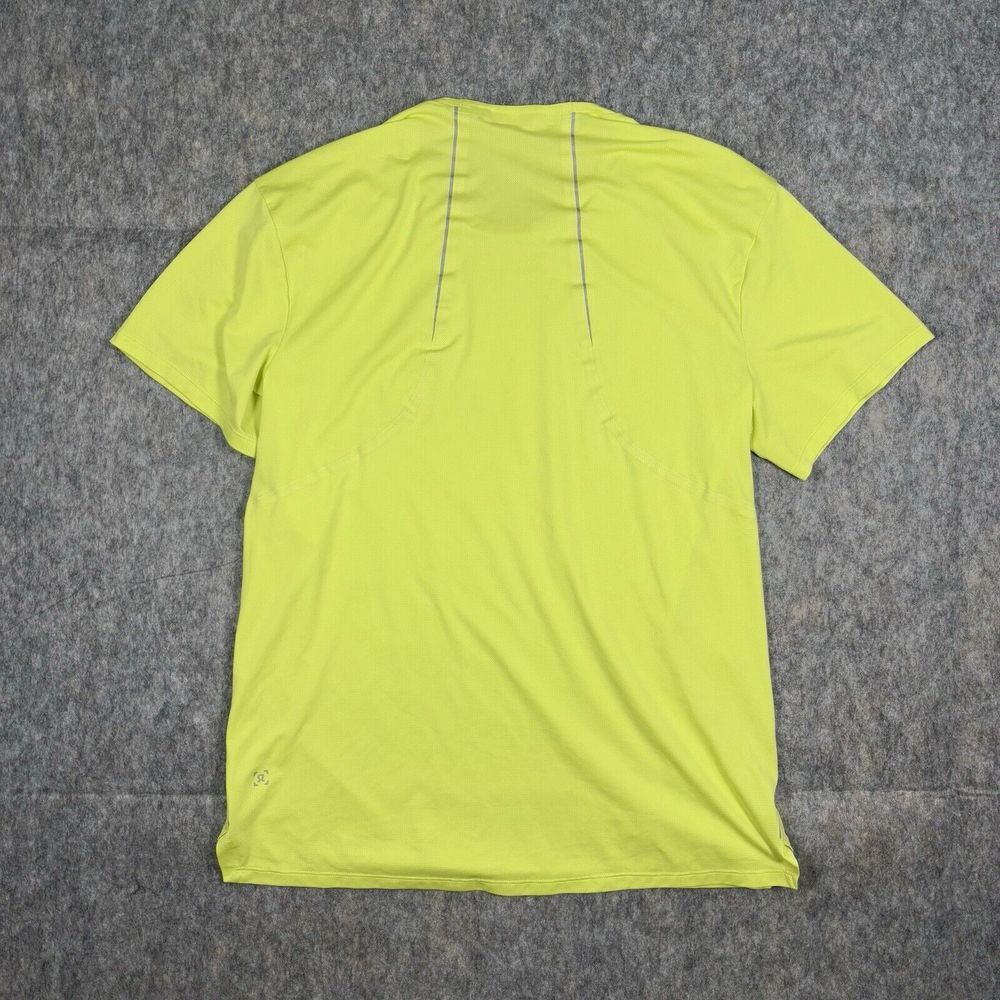Lululemon Shirt Mens Large Fast Free Short Sleeve T-Shirt Neon Yellow Hi Vis Run - Picture 5 of 6